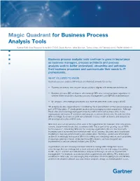 Magic Quadrant for Business Process Analysis Tools