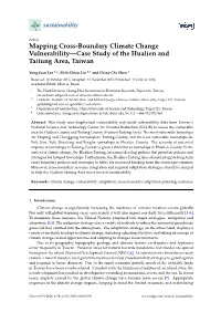 Mapping Cross-Boundary Climate Change Vulnerability—Case Study of the Hualien and Taitung Area, Taiwan