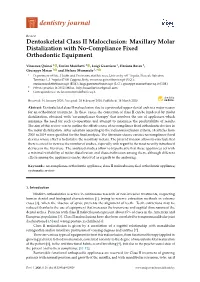 Maxillary Molar Distalization with No-Compliance Fixed Orthodontic Equipment