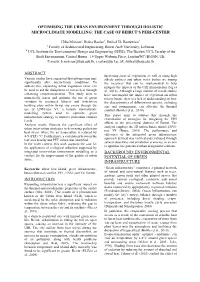 Optimising the Urban Environment Through Holistic Microclimate Modelling: the Case of Beirut’S Peri-Center