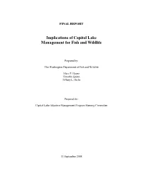 Outline for Capitol Lake Faunal Analysis