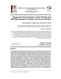 Response Characteristics of the Perdido and Wolf Bay System to Inflows and Sea Level Rise