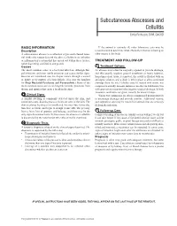 Subcutaneous Abscesses and Cellulitis Emily Rothstein, DVM, DACVD