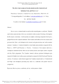 The Effect of Processing on the Glucosinolate Profile of Mustard Seed