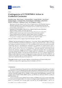 Article Contingencies of UTX/KDM6A Action in Urothelial Carcinoma