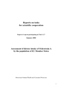 Assessment of Dietary Intake of Ochratoxin a by the Population of EU Member States