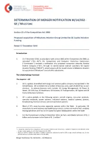 Determination of Mergernotification M/14/032
