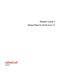 Oracle® Linux 7 Release Notes for Oracle Linux 7.2