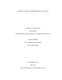 Quantitative Analysis of the Kidney Allocation Policy in USA A