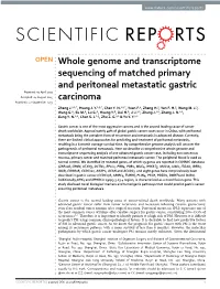 Whole Genome and Transcriptome Sequencing of Matched Primary And