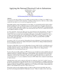 Applying the National Electrical Code to Substations Jeff Heinemann – Ulteig Mark Scheid – Ulteig 3350 38 Th Ave