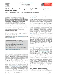 Single-Cell Mass Cytometry for Analysis of Immune System Functional States