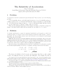 The Relativity of Acceleration Kirk T