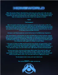 When the People of Kharak Discovered the Ruined Wreck of a Colony Ship in the Vast, Open Desert, They Found More Than Just a Piece of Their Past