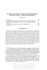 Governance of General Average in the Netherlands in the Nineteenth Century: a Backward Development?