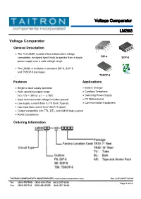 LM393 Voltage Comparator