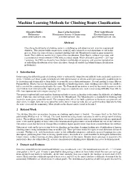 Machine Learning Methods for Climbing Route Classification