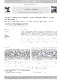 Paleoclimatic Implications of the Spatial Patterns of Modern and LGM European Land-Snail Shell Δ18o