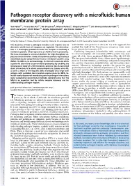 Pathogen Receptor Discovery with a Microfluidic Human Membrane Protein Array