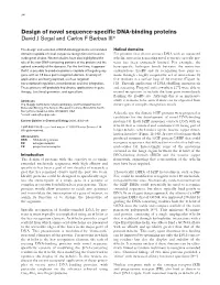 Design of Novel Sequence-Specific DNA-Binding Proteins David J Segal and Carlos F Barbas III*