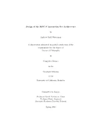 Design of the RISC-V Instruction Set Architecture by Andrew Shell