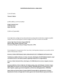 Judicial Election Questionnaire - Judge Version