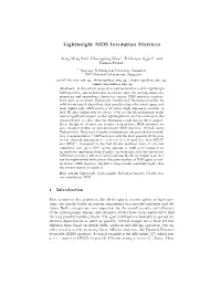 Lightweight MDS Involution Matrices