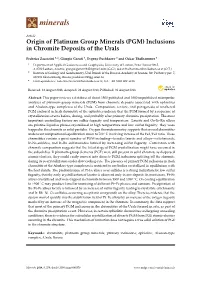 Origin of Platinum Group Minerals (PGM) Inclusions in Chromite Deposits of the Urals
