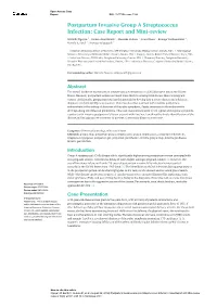 Postpartum Invasive Group a Streptococcus Infection: Case Report and Mini-Review
