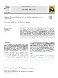 Selection of Immunodominant Epitopes During Antigen Processing Is Hierarchical T ⁎ Scheherazade Sadegh-Nasseri , Aeryon Kim1