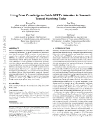 Using Prior Knowledge to Guide BERT's Attention in Semantic