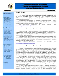 Bench Briefs in This Issue……
