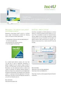 Datacross – Software- and System Information