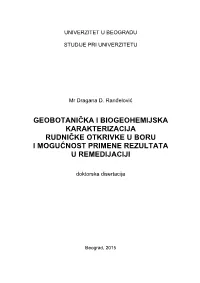 Geobotanička I Biogeohemijska