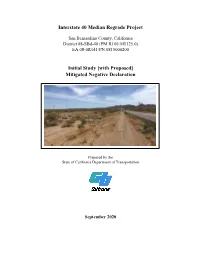Interstate 40 Median Regrade Project Initial Study