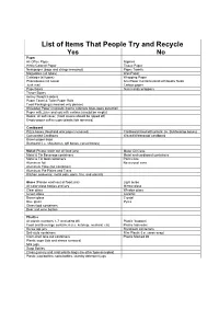 List of Items That People Try and Recycle