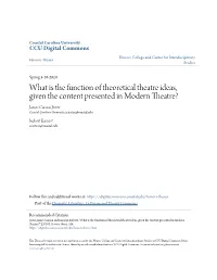 What Is the Function of Theoretical Theatre Ideas, Given the Content Presented in Modern Theatre?