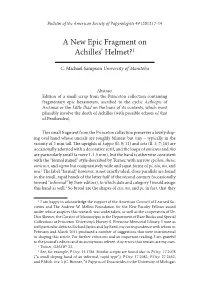 A New Epic Fragment on Achilles' Helmet?