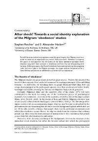 After Shock Towards a Social Identity Explanation of the Milgram Obedience Studies
