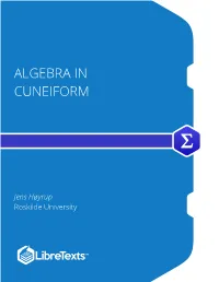 Algebra in Cuneiform