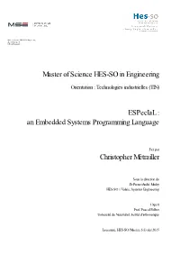 An Embedded Systems Programming Language (Especial)
