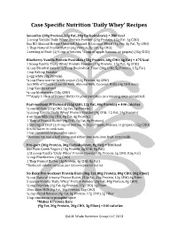 Case Specific Nutrition 'Daily Whey' Recipes