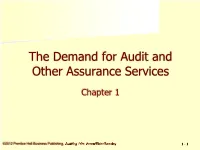 Chapter 1 – the Demand for Audit and Other Assurance Services