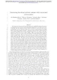 Generating Functional Protein Variants with Variational Autoencoders