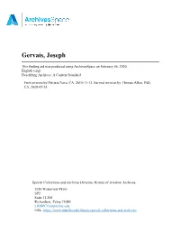 Guide to the Joseph Gervais Papers, 2Nd