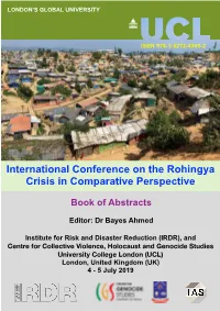 International Conference on the Rohingya Crisis in Comparative Perspective