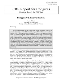 Philippine-U.S. Security Relations