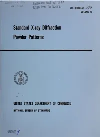 Standard X-Ray Diffraction Powder Patterns