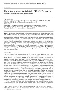 The Battles in Miami: the Fall of the FTAA and the Promise of Transnational Movements