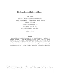 The Complexity of Differential Privacy